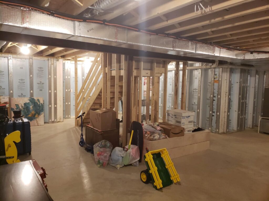 unfinished basement
